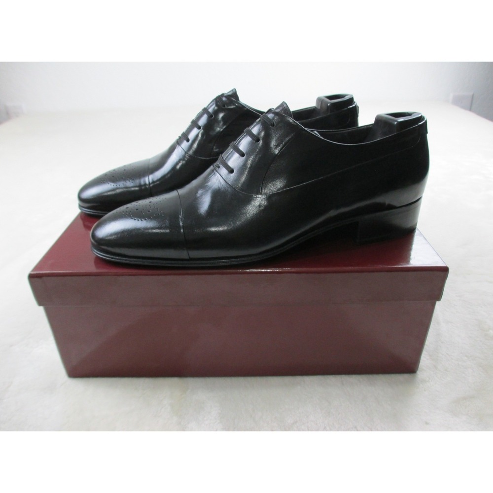 NEW Star Artioli Perforated Leather Loafers Mens 9 Black Italy Cap Toe Oxford